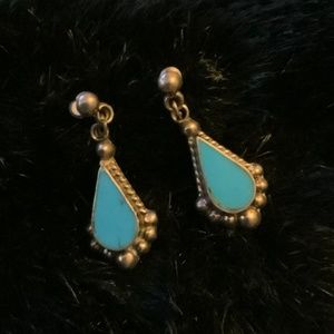 earrings, turquoise